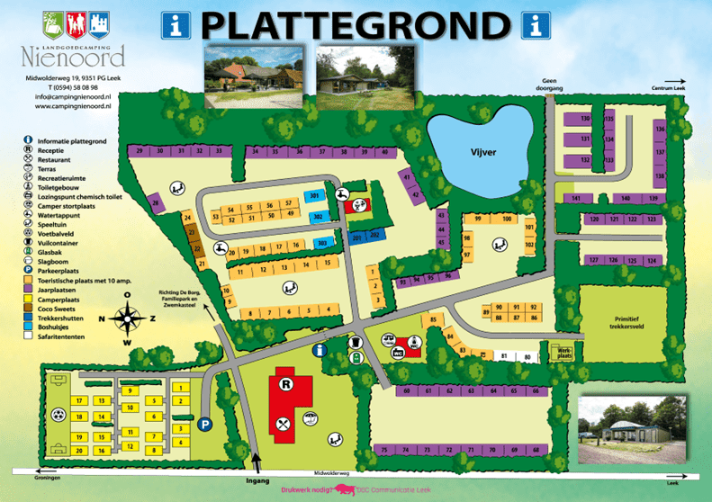 Plattegrond camping Nienoord